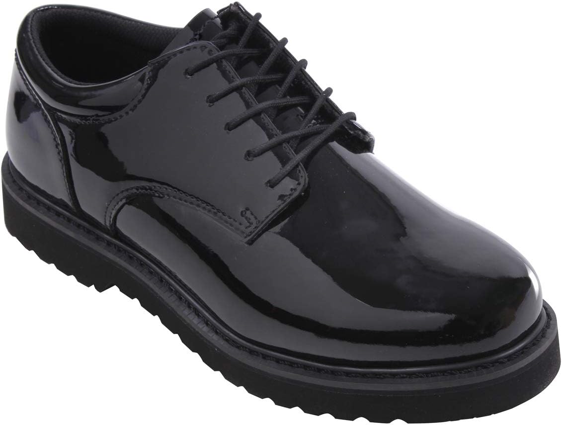 Uniform Oxford Dress Work Shoe – High‑Gloss, Cushioned & Rugged Tread Sole for Service Professionals
