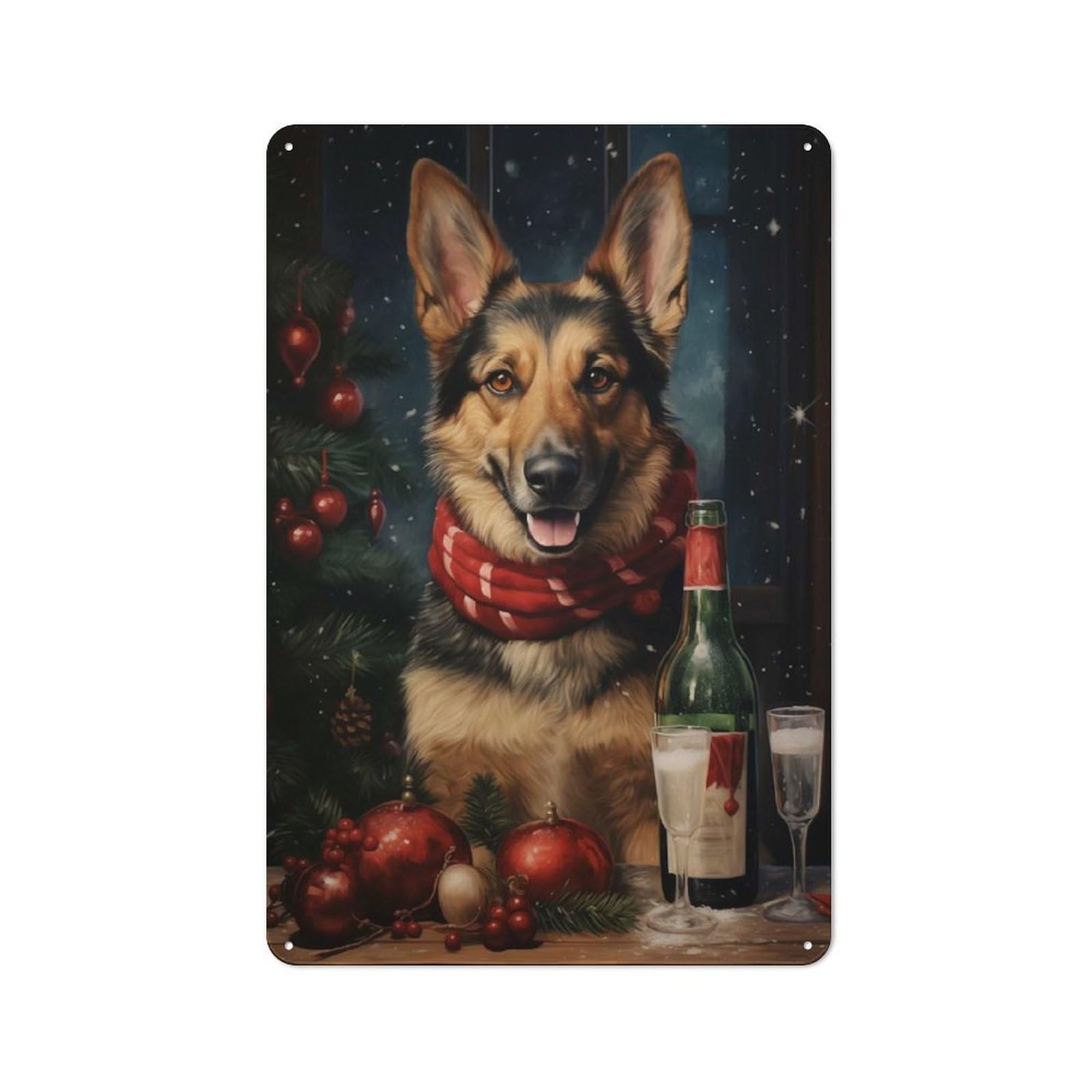 Junmoney German Shepherd Love Art Metal Wall Sign 30X20cm Featuring For Home Bar Wall, New Home Wall Decor For Hosts Who Enjoy Retro Interiors