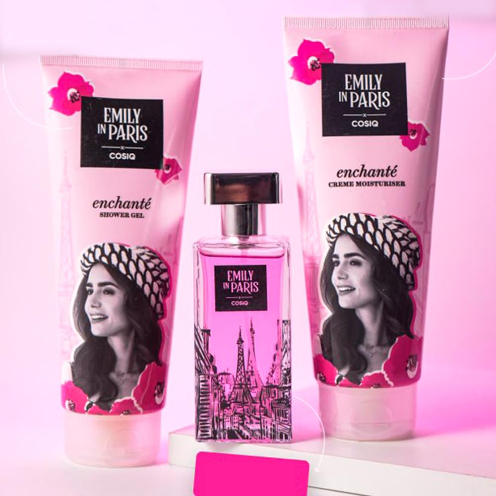 Cos-IQ EIP Luxury Woman Emily's Enchante Fragrance & Hydration Skin Gift Set | Eau De Parfum, Shower Gel & Moisturizer for long-lasting | Cheerful fragrance & Glowing Skin For Women (Set of 3)