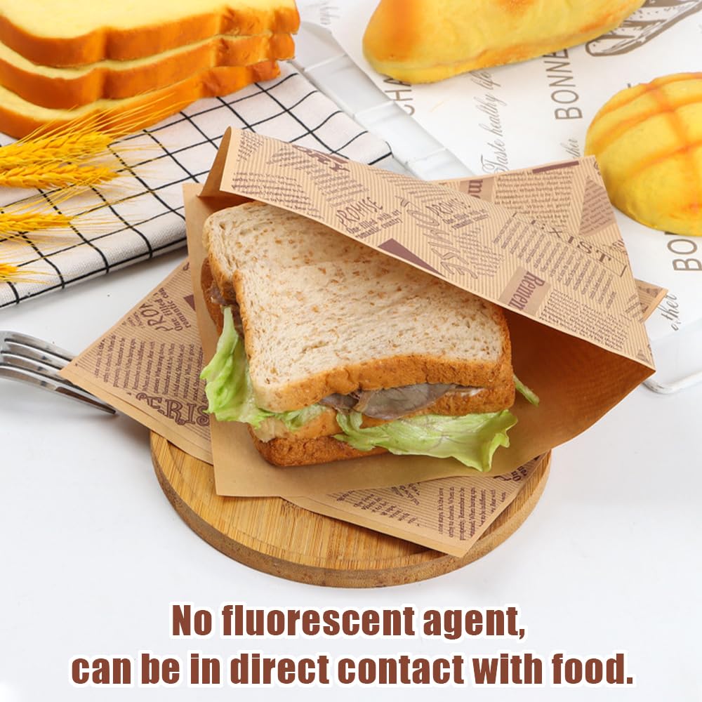 150 Burger-Papier Blätter - Dickes Einwickelpapier 15x15 Cm | Wasserdicht & ölbeständig | Für Sandwich, Pommes & Mehr