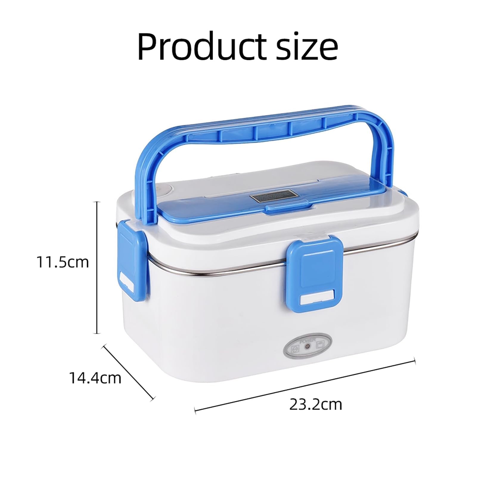 Ejoyous Lunch Box Elettrico, Lunch Box Termico Scaldavivande da 60 W 110/220 V + Interfaccia Doppia Alimentazione 12 V/24 V Fodera in Acciaio Inossidabile da 1,8 L (Spina europea)