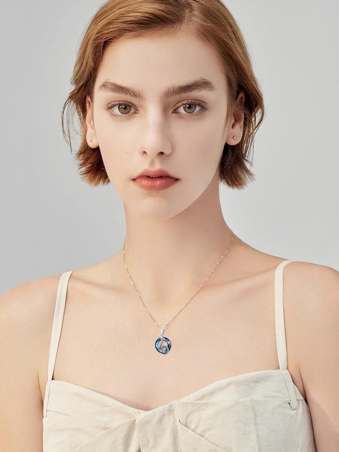 Dragonfly Necklace 925 Sterling Silver Dragonfly/Sunflower Bee Pendant Necklace Dragonfly with Blue Circle Crystal Dragonfly Jewelry Gifts as Holiday Christmas Gifts for Women - Image 5