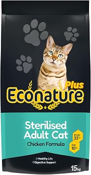 Econature Plus Chicken Sterilized Cat Food 15kg