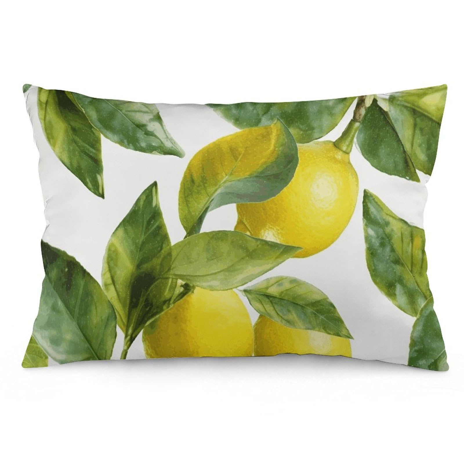 2 Pack Pillow Cases for Hair and Skin, Soft Breathable Pillow Case Covers with Hidden Zipper, Lemon Branch Leaves Pillowcase 12 "x20 Pillow Covers for Sleeping Gift