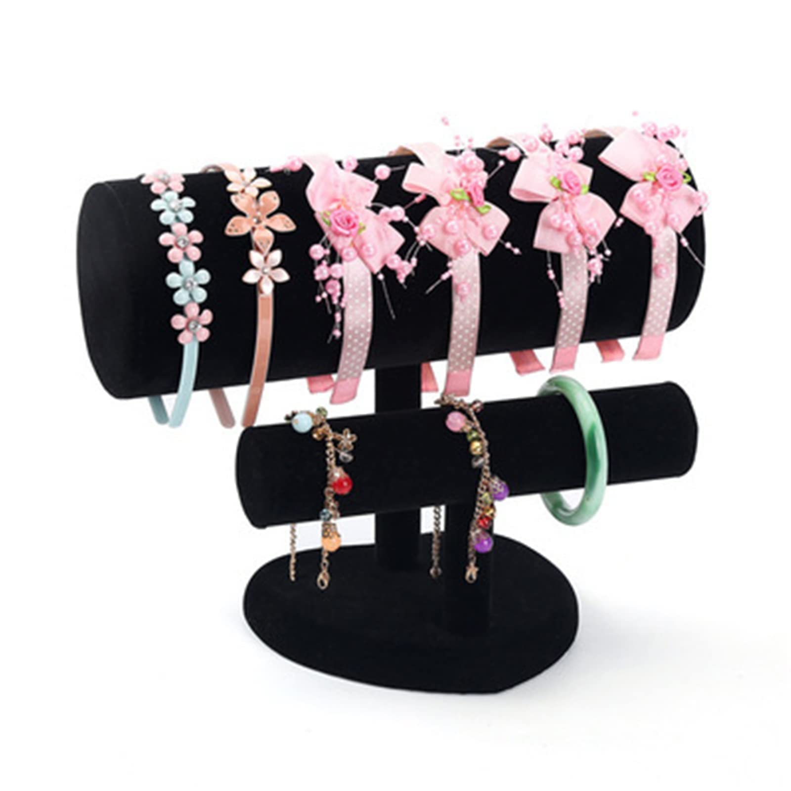 Armband Display Stand T Bar Armband Schmuck Anzeigen Stand Showcase Home Organizer Halter Rack for Schmuck Uhren Halsketten und Armreifen Mehrzweck (Farbe: Rosa, Größe: 31.5x23.5cm)