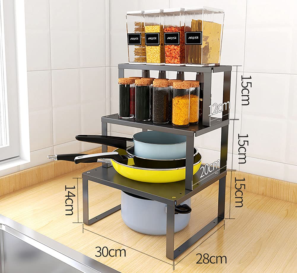 MAGICLULU Metallregal Stapelbar - 31,5x22,5x17cm Schrank Organizer