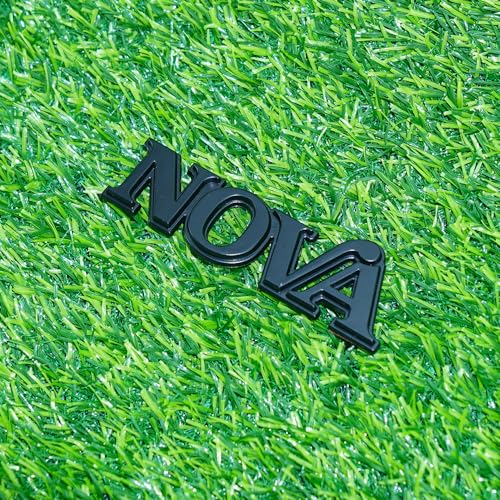 Image of 1Pc 1975-1979 Nova Front Fender Emblem 3D Badge Nameplate with mounting Studs 358756 Replacement for Nova (Matte Black)