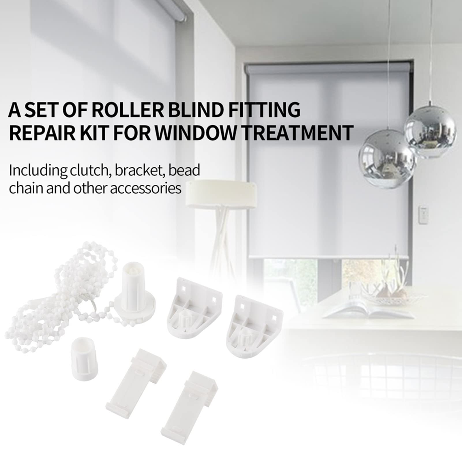 Rolgordijn montage reparatie kit,25mm rolgordijn schaduw koppeling beugel kant katrol ketting reparatie montage kit venster behandelingen ca. 76g