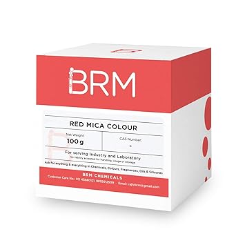 BRM Chemicals Copper Red Mica Colour - 100 Grams Dispersible In Oil & Water - For Soap Making, Candle Making, Shampoo Making, Lotions, Make Up, Cosmetics & DIY Personal Care