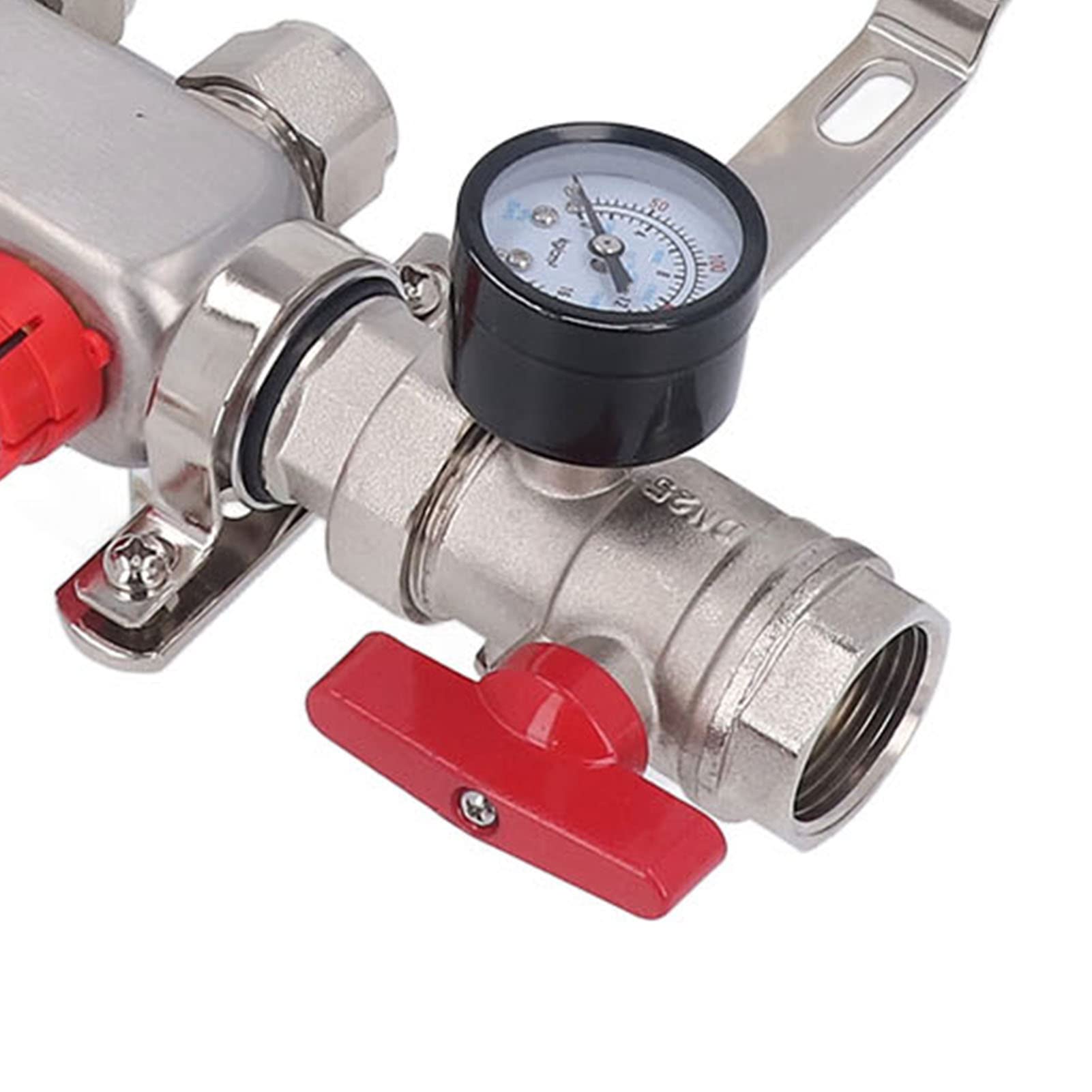 Set Collettore per Riscaldamento a Pavimento con Flussometro Regolabile Visibile, Acciaio Inossidabile a 4 Circuiti per Sistemi di Riscaldamento Efficienti