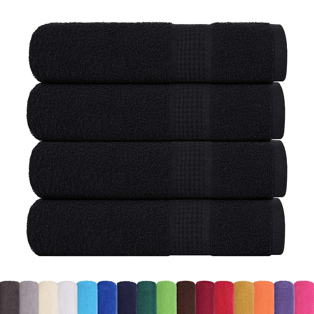 vidaXL Asciugamani da Bagno FROGN 4 pz Neri 100x150cm 360g/m² 100% Cotone, Asciugamano da Bagno, Telo da Bagno, Asciugamano per Gli Ospiti