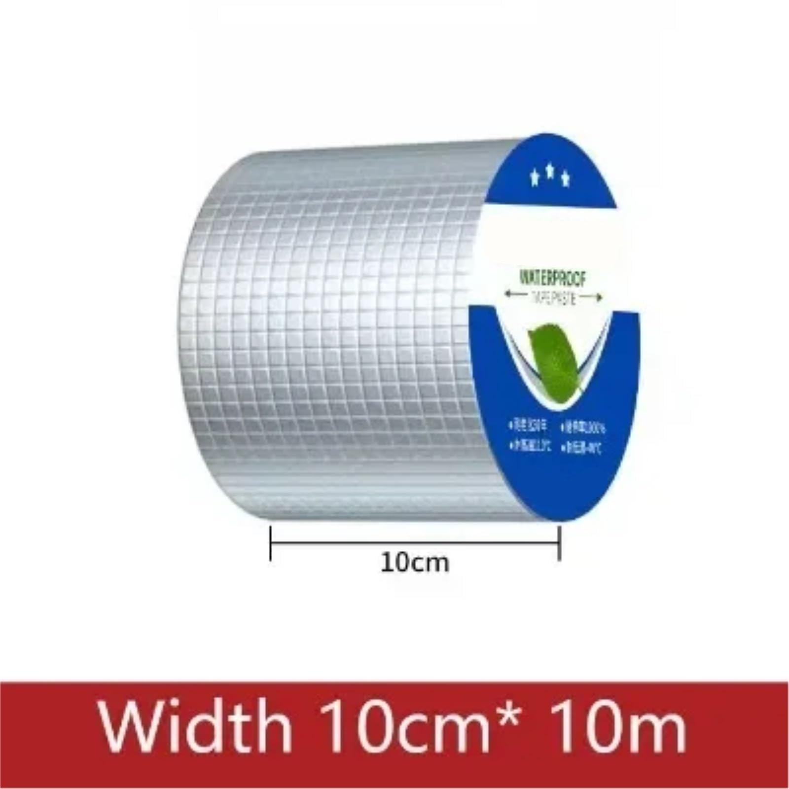Rollo de cinta de papel de aluminio Tamaños múltiples al aire libre de las paredes de los tejados de la prueba del agua del sellador del papel de aluminio de la cinta de la goma butílica(10cmx10m)