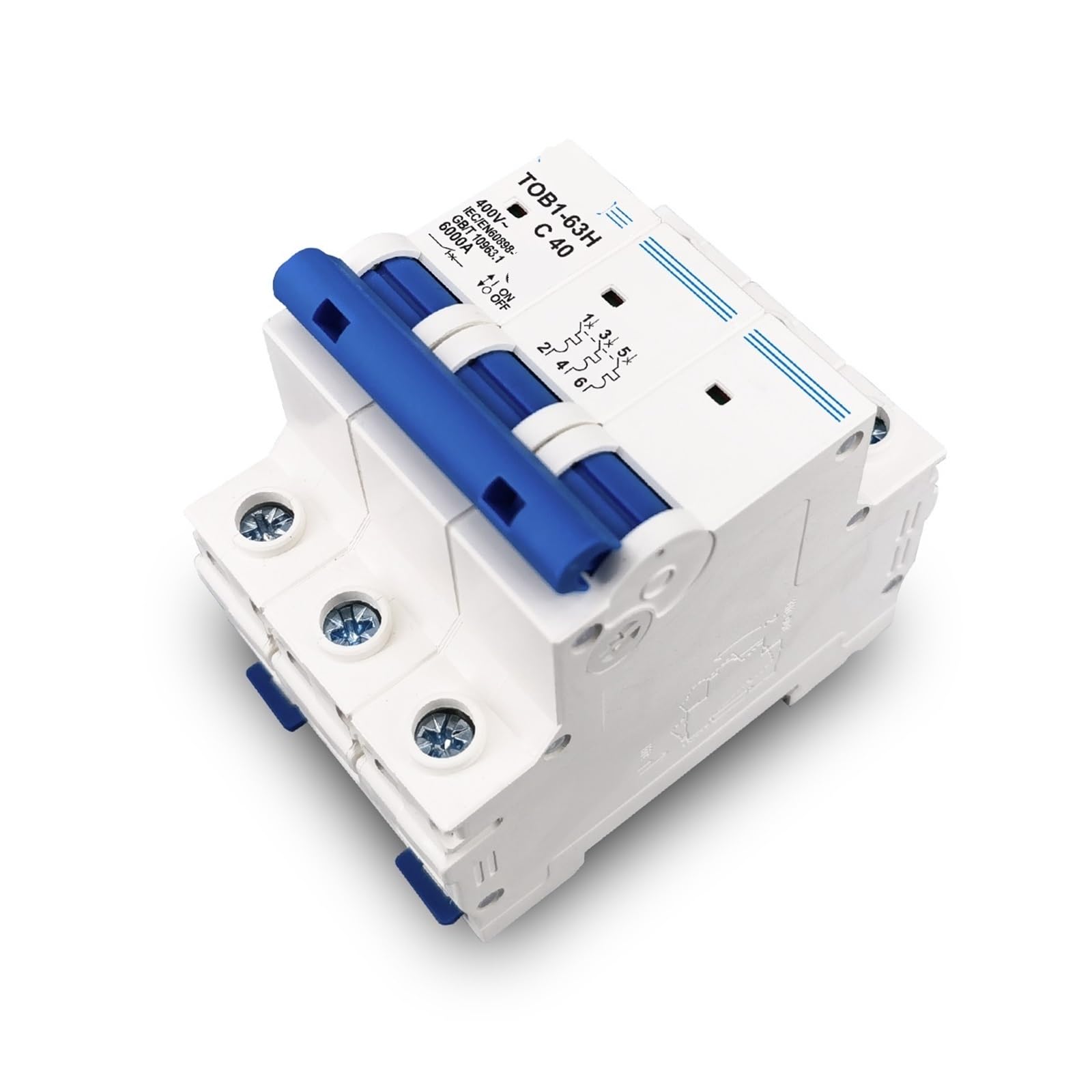 3P AC MCB TOB1-63 C Typ 230/400V 50HZ/60HZ Mini Circuit Breaker 3A 6A 10A 16A 20A 25A 32A 40A 50A 63A 1 szt. (3P 40A)