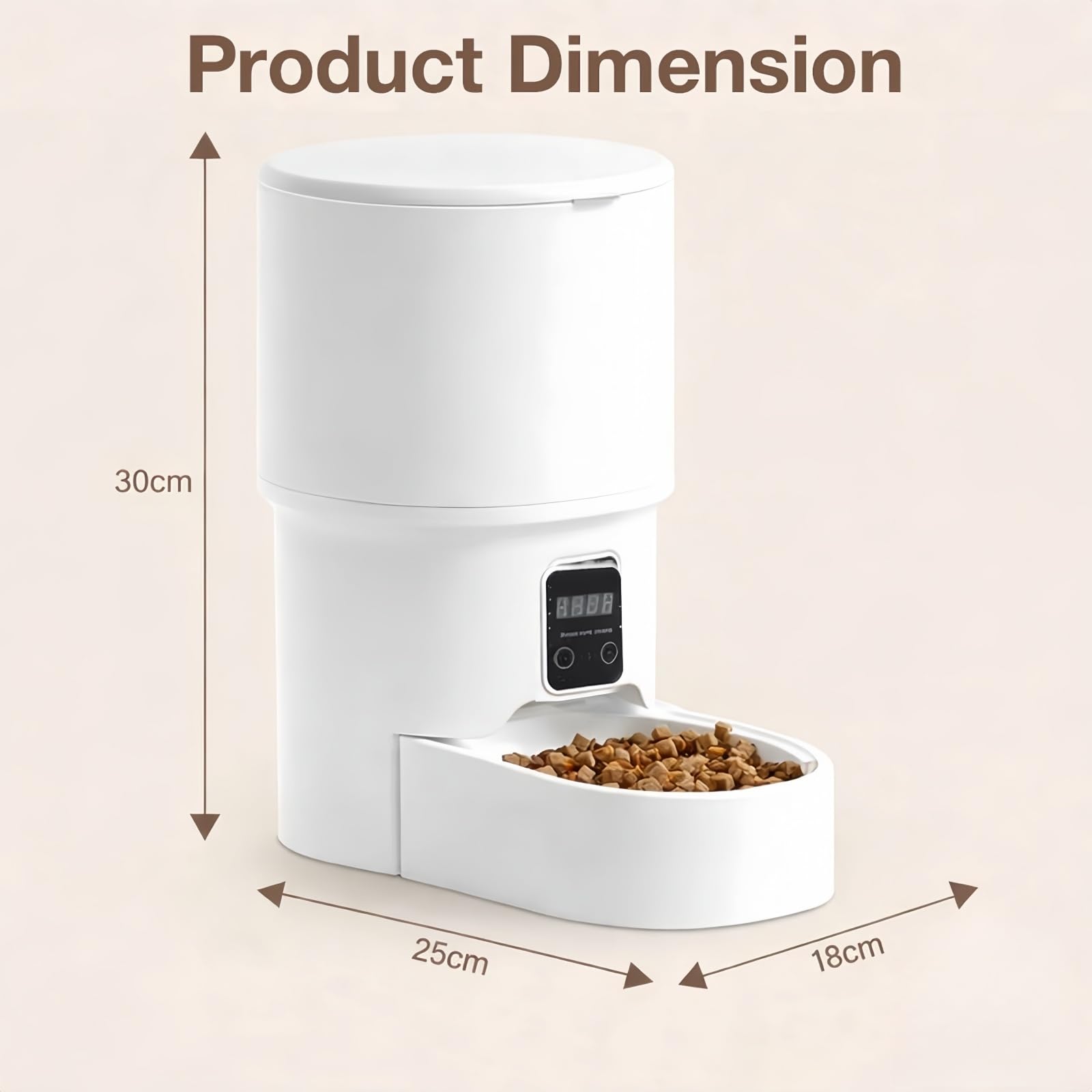 Comedero automático para Mascotas de 4 L: dispensador programable de Comida para Gatos y Perros con Control de porciones, alimentación Dual y Tapa con Cierre de Seguridad.
