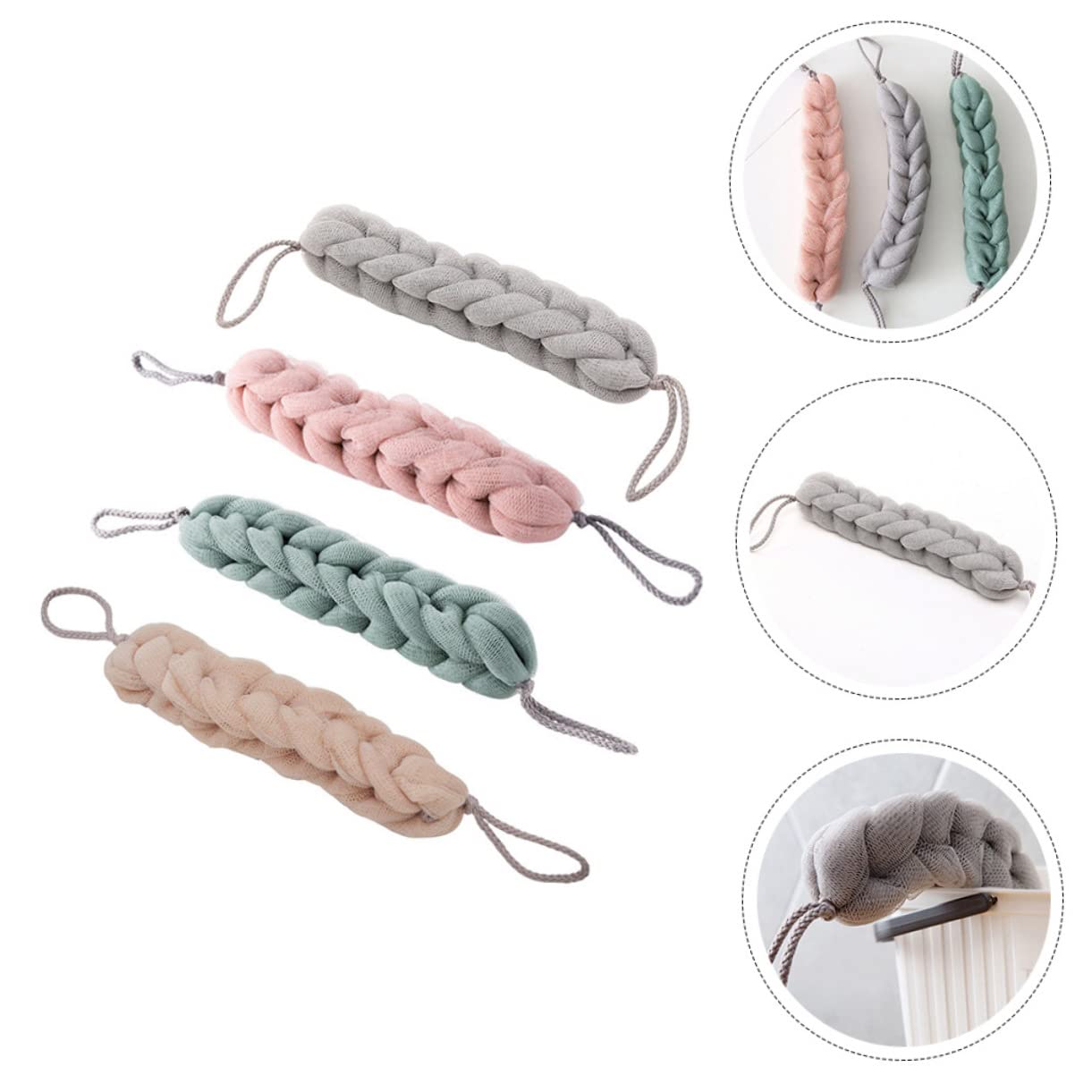 FRCOLOR 8 pz barra abrasiva per la schiena asciugamano asciugamano asciugamani da bagno esponja para bañarse asciugamano asciugamano doccia asciugamano bagno panno strofinaccio un bagno bagno panno