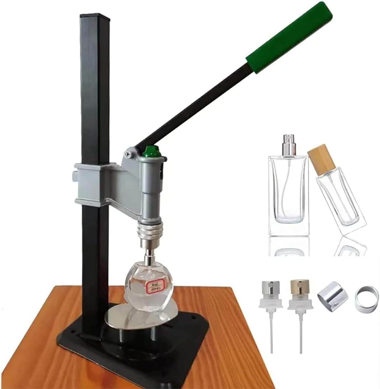 Tappatrice a pressione inossidabile, Strumenti di tappatura a crimpare professionali, Strumento di sigillatura di profumo manuale per bottiglie di tappatrice per bottiglie di profumo, 15mm