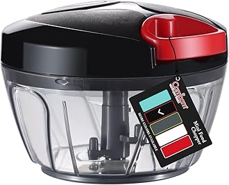 Manual Food Chopper Vegetable Cutter, Hand String Vegetable Chopper Onions Cutter for Vegetable Fruits Nuts BPA Free Food Safe Material, 500ml Black