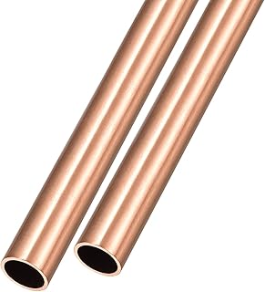 METALLIXITY Copper Tube (11mm OD x 1mm Wall T x 200mm L) 2Pcs, Straight Tubing - for Home Furnishing, Machinery, DIY Handicraft