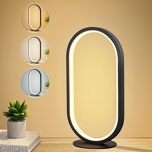 Modernas lámparas de mesa LED, 3 modos de color y lámparas de escritorio regulables continuas para oficina en casa, lámparas de noche únicas negras