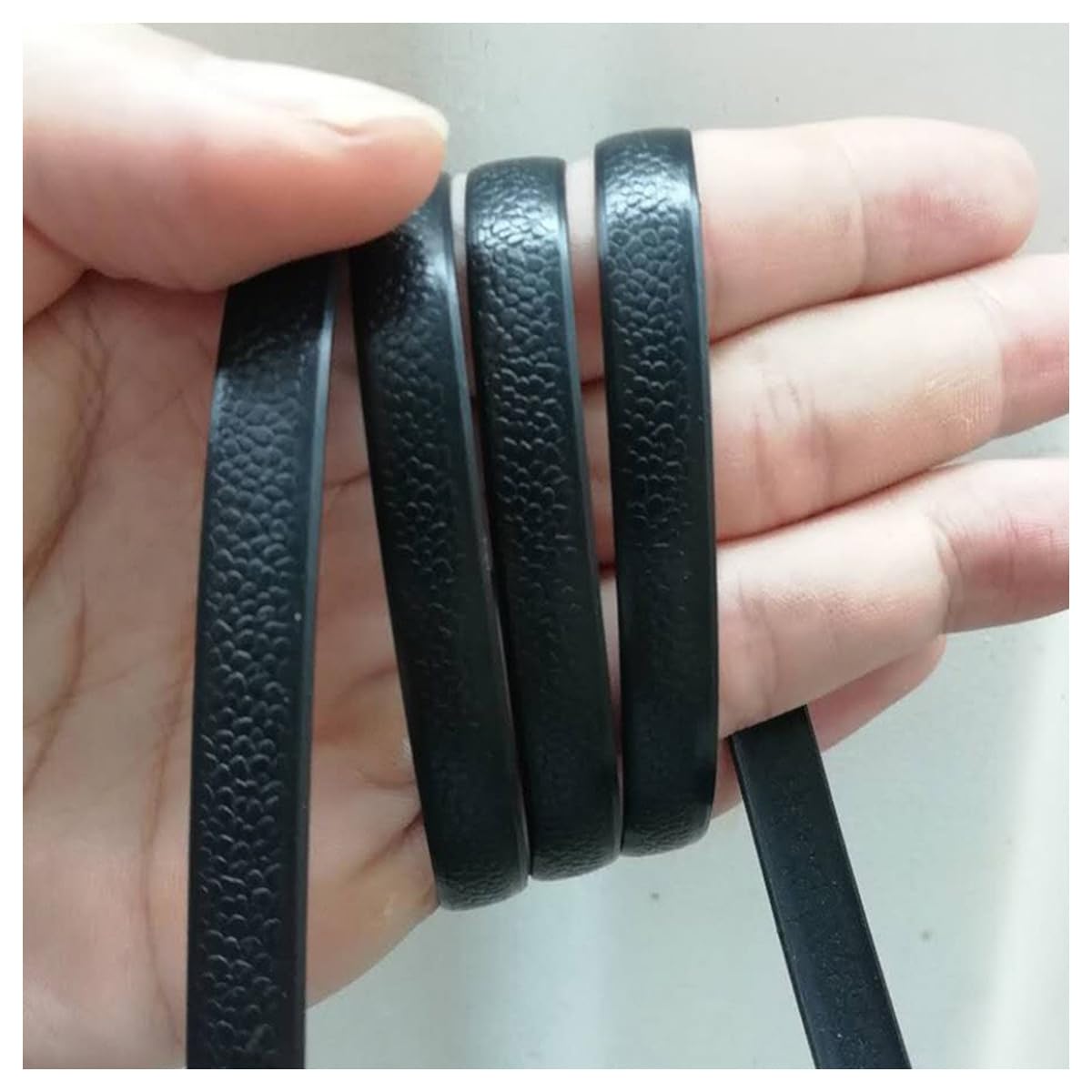 213ft PE Flat Rattan Woven Rope, Plastic Wicker Furniture Repair Rattan, Synthetic Rattan Replacement Material for Patio - Black