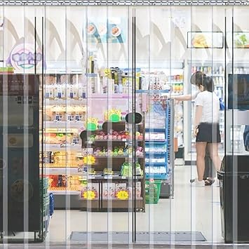 Transparent Door Curtain PVC Strip Curtain, Transparent Vinyl Door Strips, 1.5mm Thickness Plastic Door Curtain(0.15x2.5m/5.9x98in)
