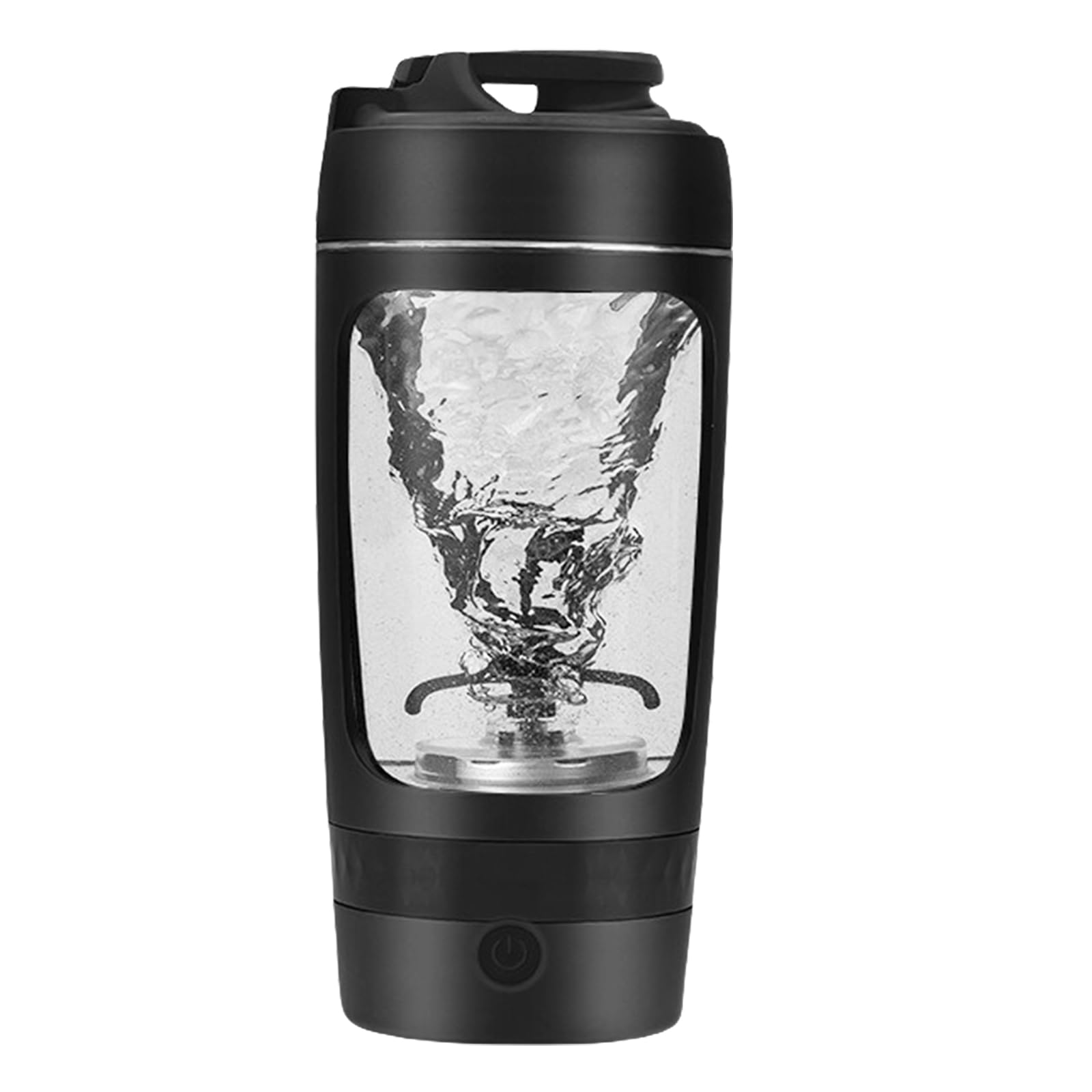 Frullatore elettrico per proteine, frullatore elettrico per albumi, misurino USB da 600 ml, potenti bottiglie da mix, misurino portatile, miscelatore USB C ricaricabile per sport e fitness (Nero)