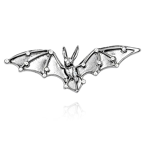 Dreuyet Halloween Bat Ghost Brooches Pins Punk Black Bat Smile