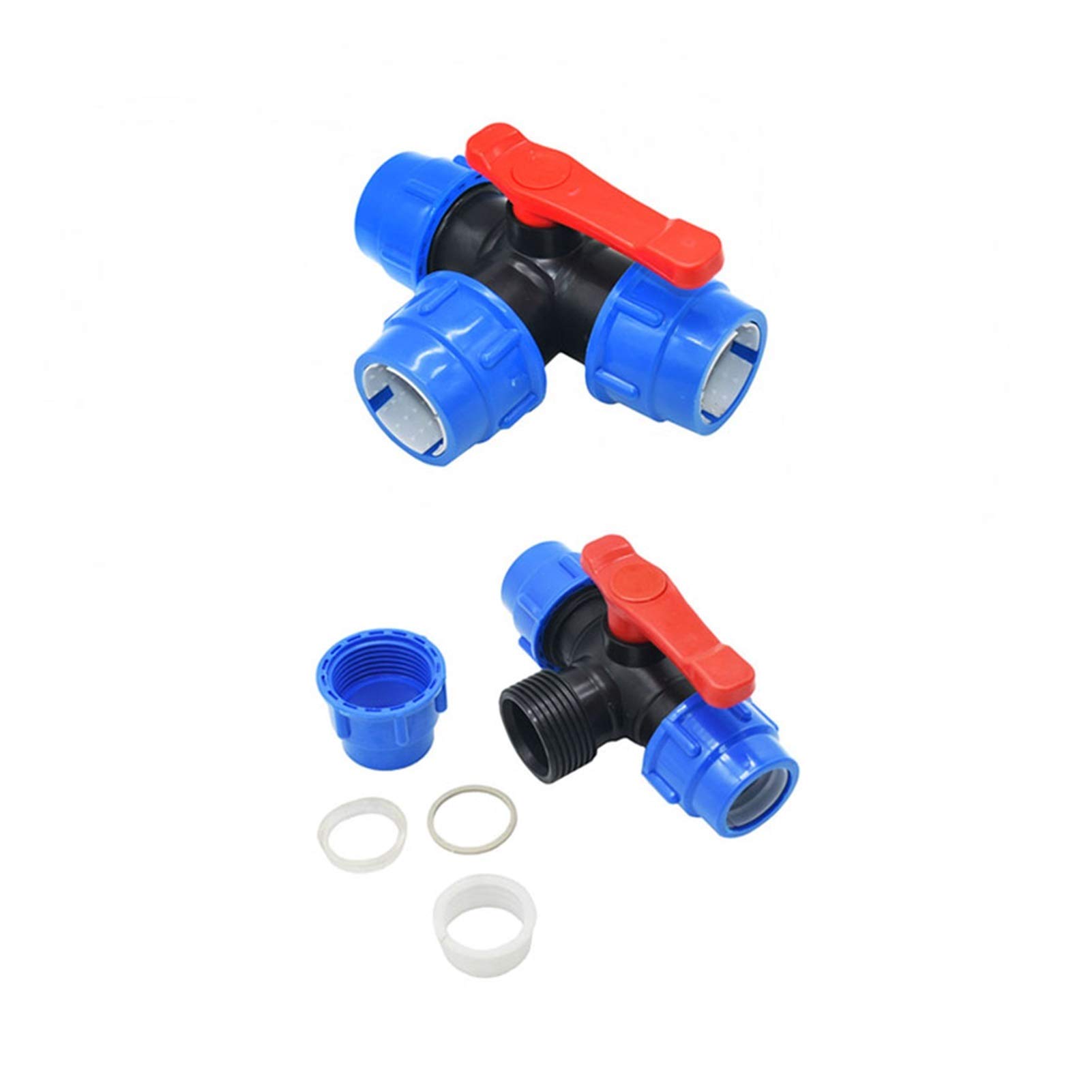 Adaptador de conector de manguera 20/25 / 32/40 / 50mm EDUCACIÓN FÍSICA TEE TEE TEE PRESIÓN DE JUNTA REDUCIDO MADIOTUD DN15 DN20 DN25 DN32 DN40 PVC TUBO DE AGUA TEE JUNTO 1 UNIDS
