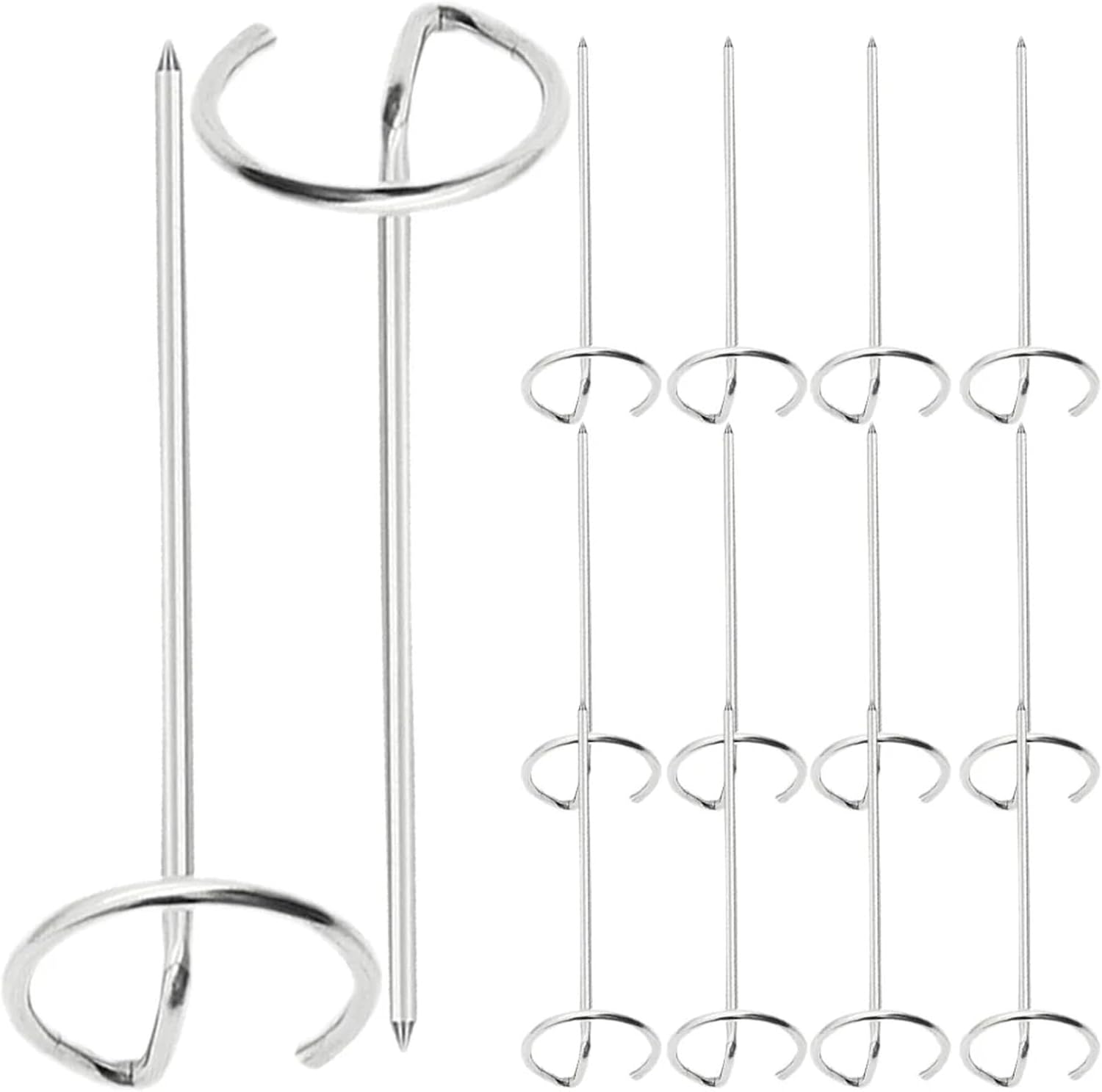 12 Pcs Stainless Steel Skewers For Air Fryer Bbq Grilling Meat Kebab Vertical Barbecue Tools Kitchen Accessories