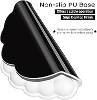 Vista 4 de JIKIOU Almohadillas de mouse Cloud de cuero, exquisito soporte de muñeca, cómodo reposamuñecas de espuma viscoelástica para computadora, laptop