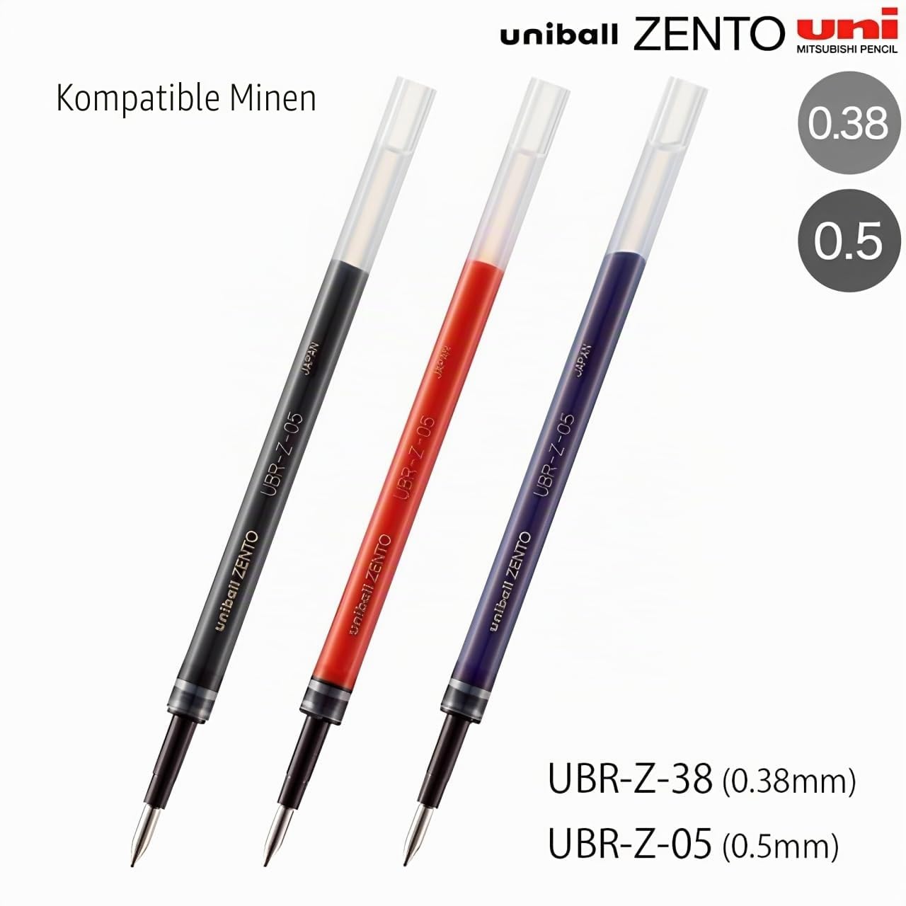 uniball ZENTO Signature Modell Tintenroller, Metalldesign mit Magnetkappe, schlank 0,5 mm, schwarze Tinte auf Wasserbasis, ultraglatt, reduziert Reibung, metallisches Schwarz, UBZH05M.24