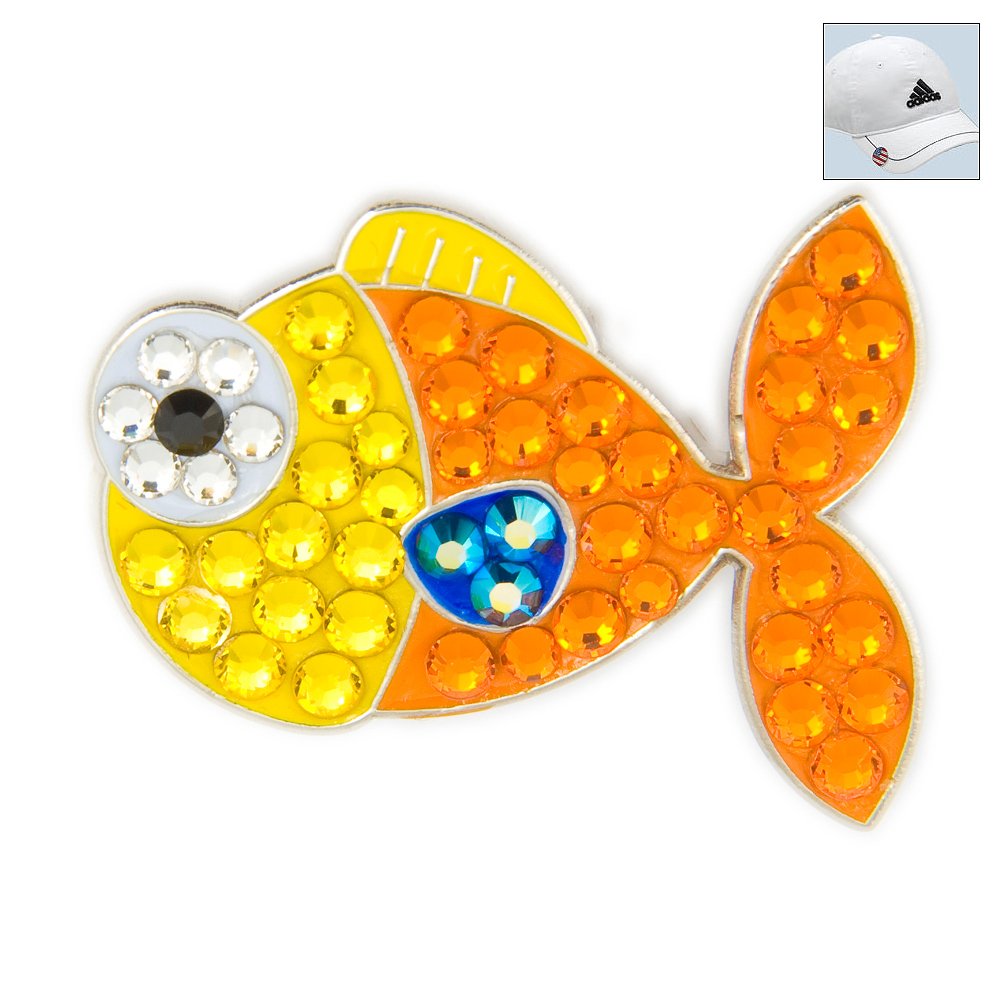Bonjoc Crystal Golf Ball Marker & Hat Clip - Goldfish