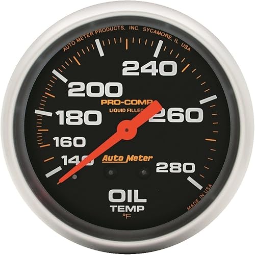 Auto Meter 5443 Pro-Comp - Medidor de temperatura de aceite mecánico lleno de líquido