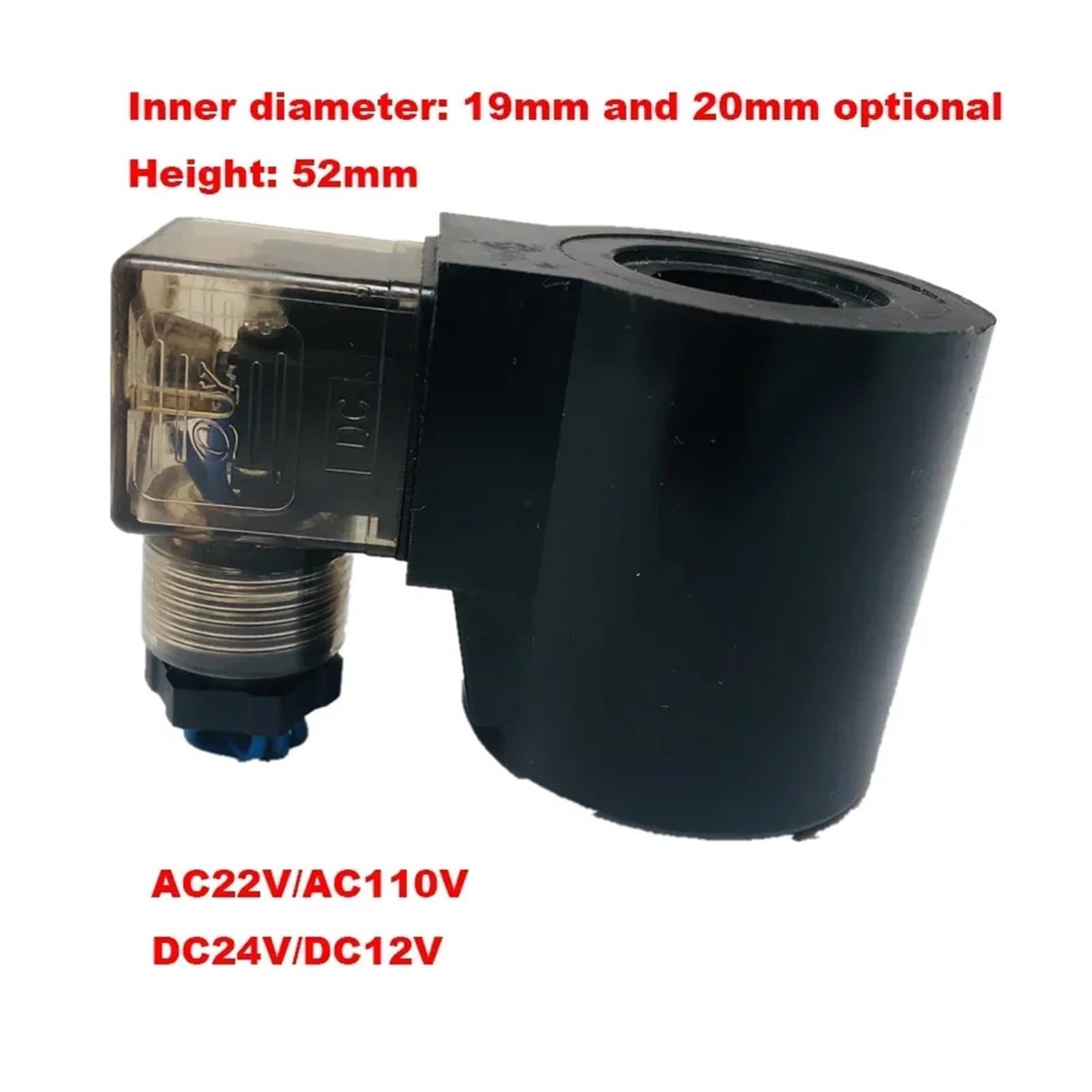 Cewka elektromagnetyczna Wyszukiwanie oleju cewka hydrauliczna Otwór wewnętrzny 19 lub 20 mm Wysokość 51 mm AC110 V / 220 V DC12V / 24V (wewnętrzna średnica 19 mm, 220 V)