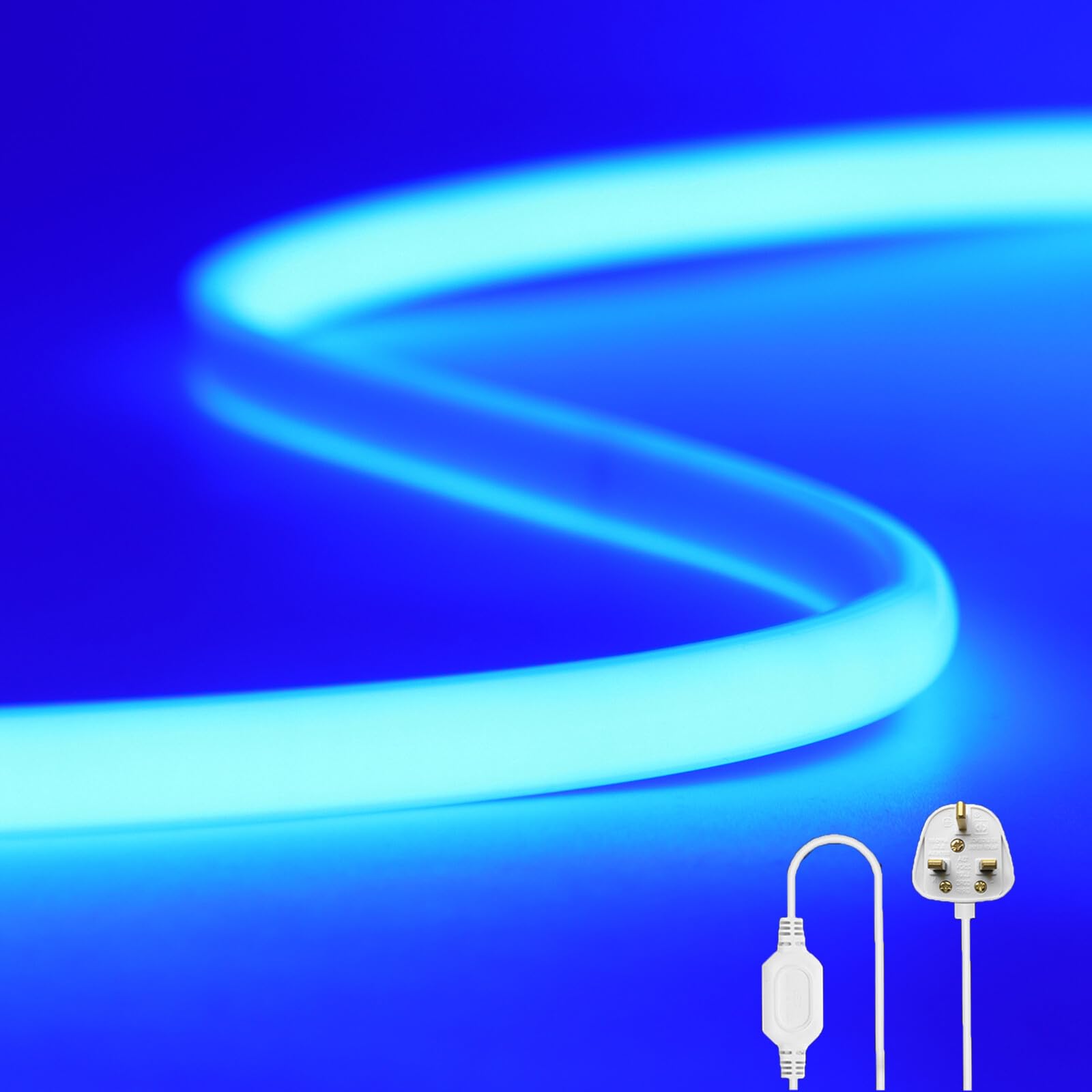 Wisada Flexible COB LED Strip Light [33M, Blue],288 LEDs/m Cuttable FCOB LED Neon String Light,AC220-240V,DIY Design,IP65 Waterproof Fairy Lights for Home and Shop Decorative Lighting