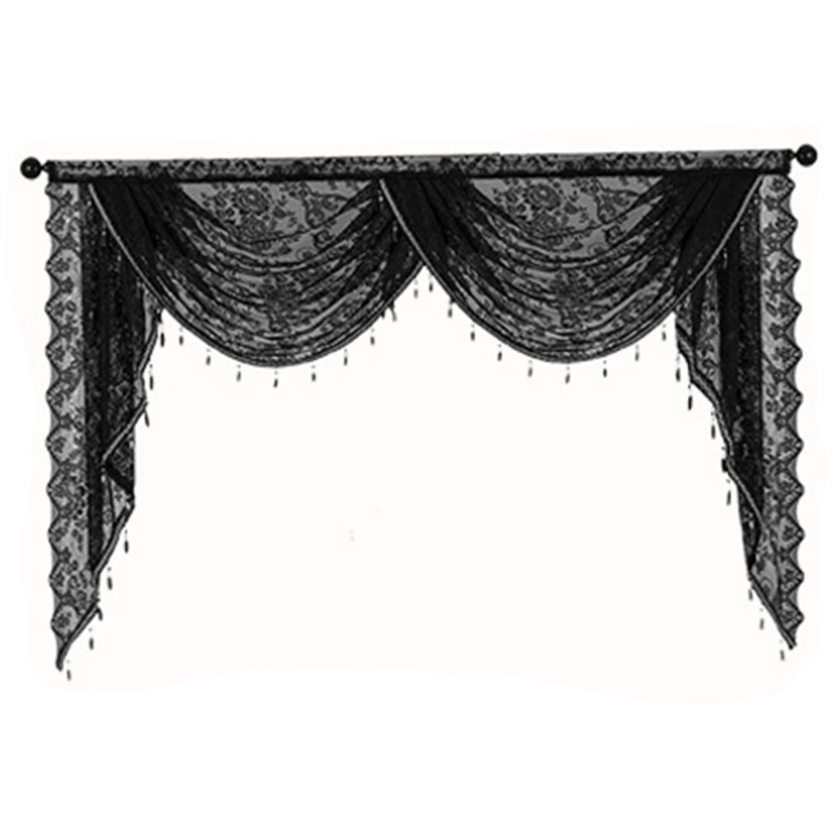 Cortinas de encaje negro para ganar privacidad con un toque gótico retro