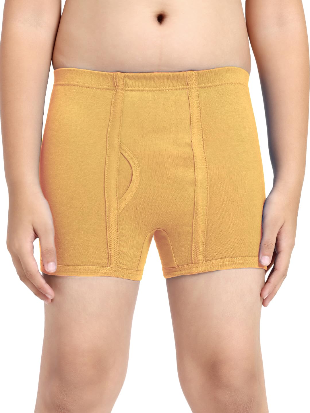 FUNKOOL Boys |Regular Fit|Breathable & Soft Innerwear|Front Open|100% Cotton Long Trunk |Kids Innerwear|Jazz Fine Long Inner Elastic|Boys Trunk 11-12 Years Pack of 3-Beige-Green-Sky 1