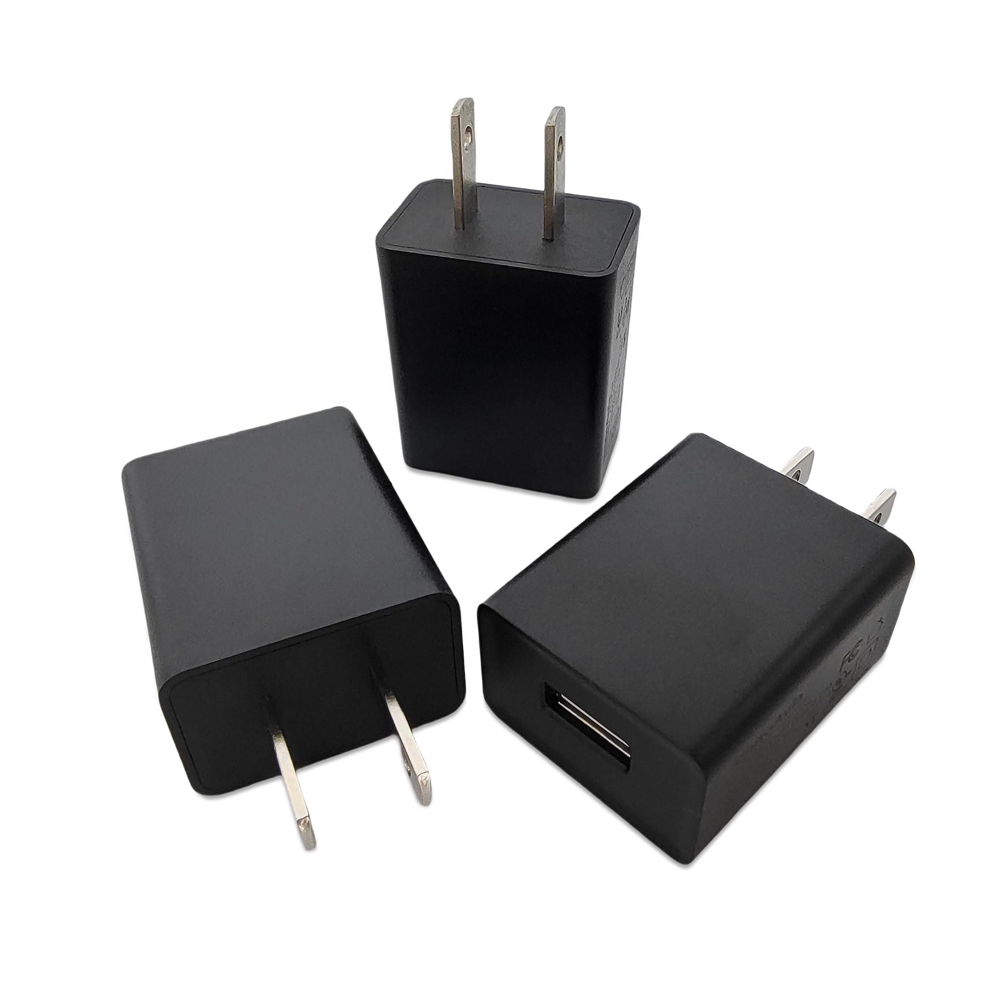 SinitoAula 5V1A USB Charger Block for Wall Outlet (UL Certified, Black, 3pcs), 5W Power Adapter Plug for Cell Phones, Tablets, Earphones, Power Banks, Smart Wearables, Toys and More Electronic Gadgets