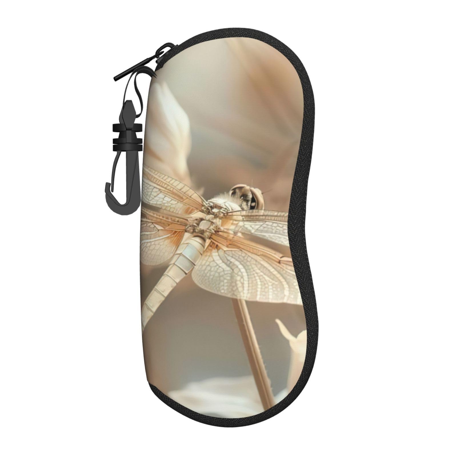 Amazon | WURTONトンボとフラワープリントトラベルソフトジッパー眼鏡