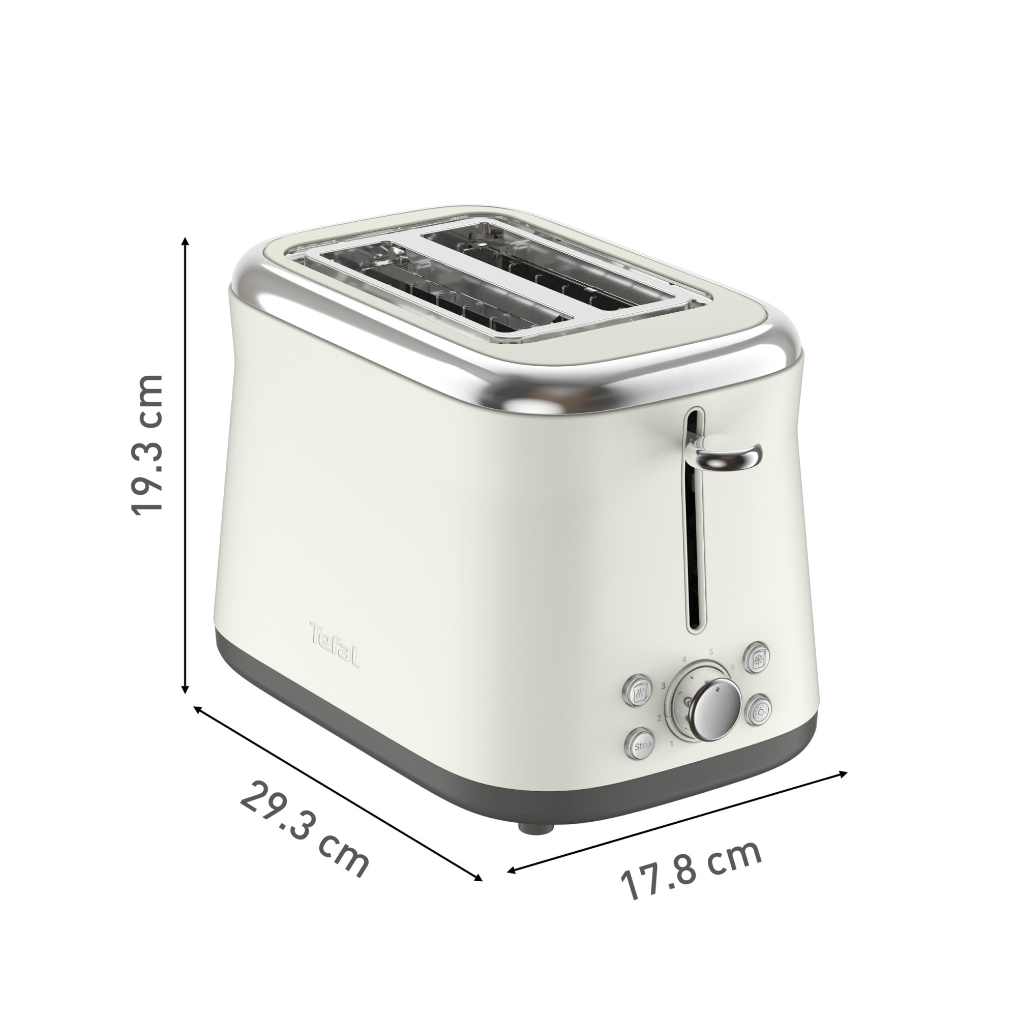 Tefal Collection, Grille-pain 2 fentes, Design en acier inoxydable rétro, Levier de surélévation, 8 niveaux de dorage, TT720AE0