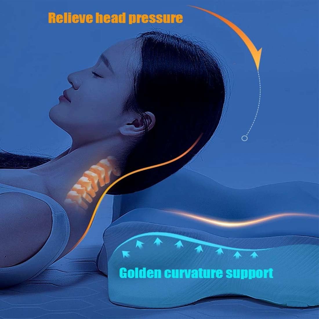 Oreiller à MéMoire De Forme, Oreiller De Soutien Cervical pour Soulager Les Douleurs Cervicales, Oreiller pour L'ApnéE du Sommeil, Oreiller Ergonomique avec Taie d'oreiller Amovible (Rose)