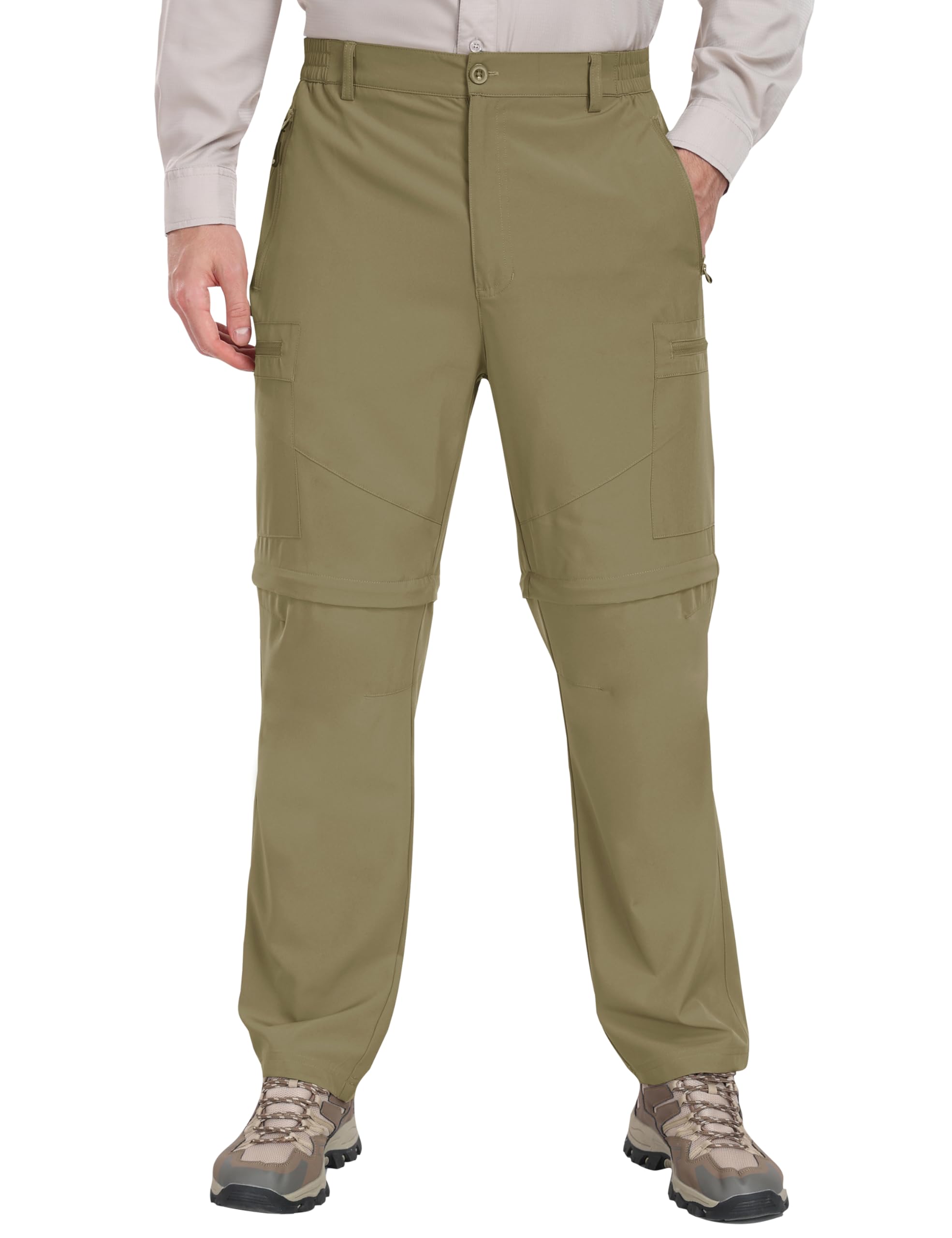 JINSHI Uomo Pantaloni Convertibili Cargo Pantaloncini Leggeri ad Asciugatura Rapida Zip-off Pantaloni da Trekking Montagna con 5 Tasche a Zip
