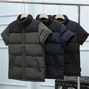 Amazon.co.jp: [Trysimple] ダウンブルゾン 半袖 ダウン