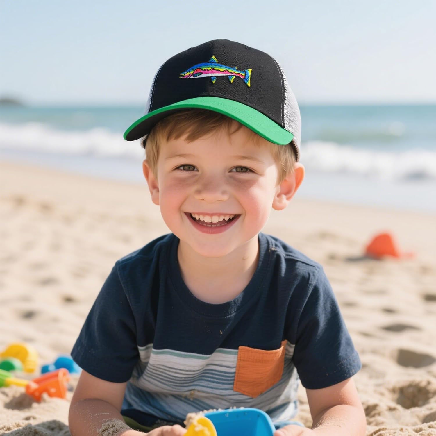 Toddler Trucker Hat for Boys Girls, Adjustable Mesh Back Cap for Kids Ages 2-6 - Image 5