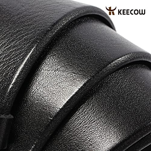 Image of KEECOW Men's 100% Italian Cow Leather Belt Men With Anti-Scratch Buckle,Packed in a Box