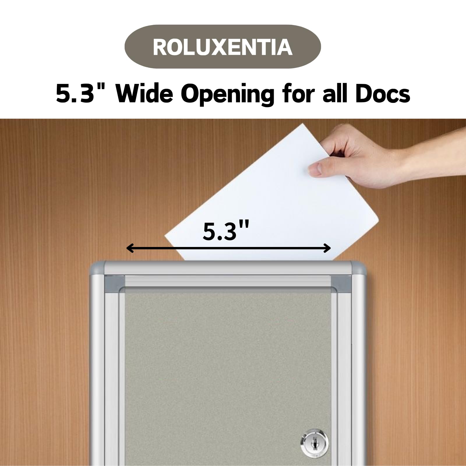 Metal Suggestion Box With Lock & Key - Wall Mount Donation/Ballot Drop Box (10.2"x5.6"x2.8", Black)