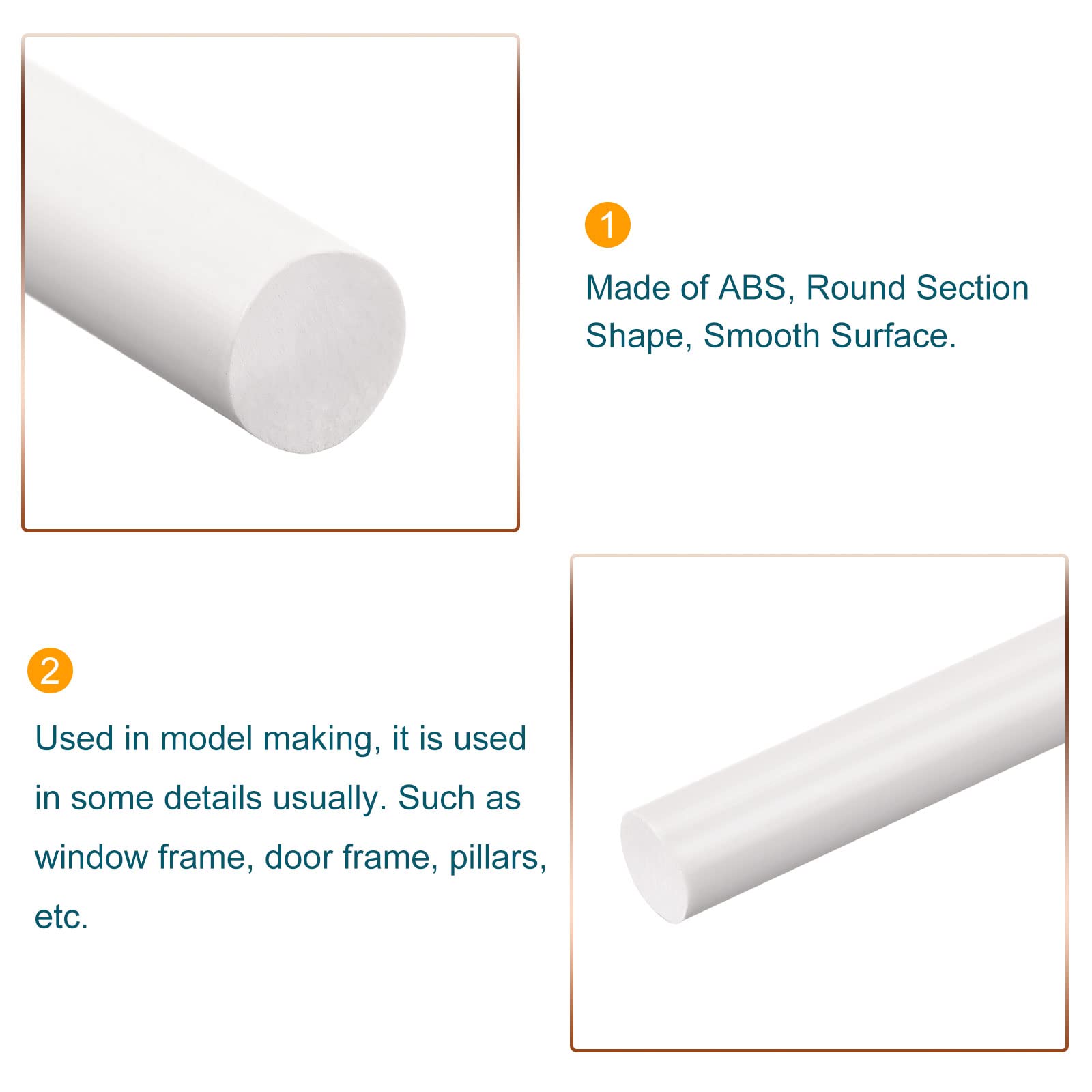 ABS Plastic Rods - 5 Pack for Models & DIY -3