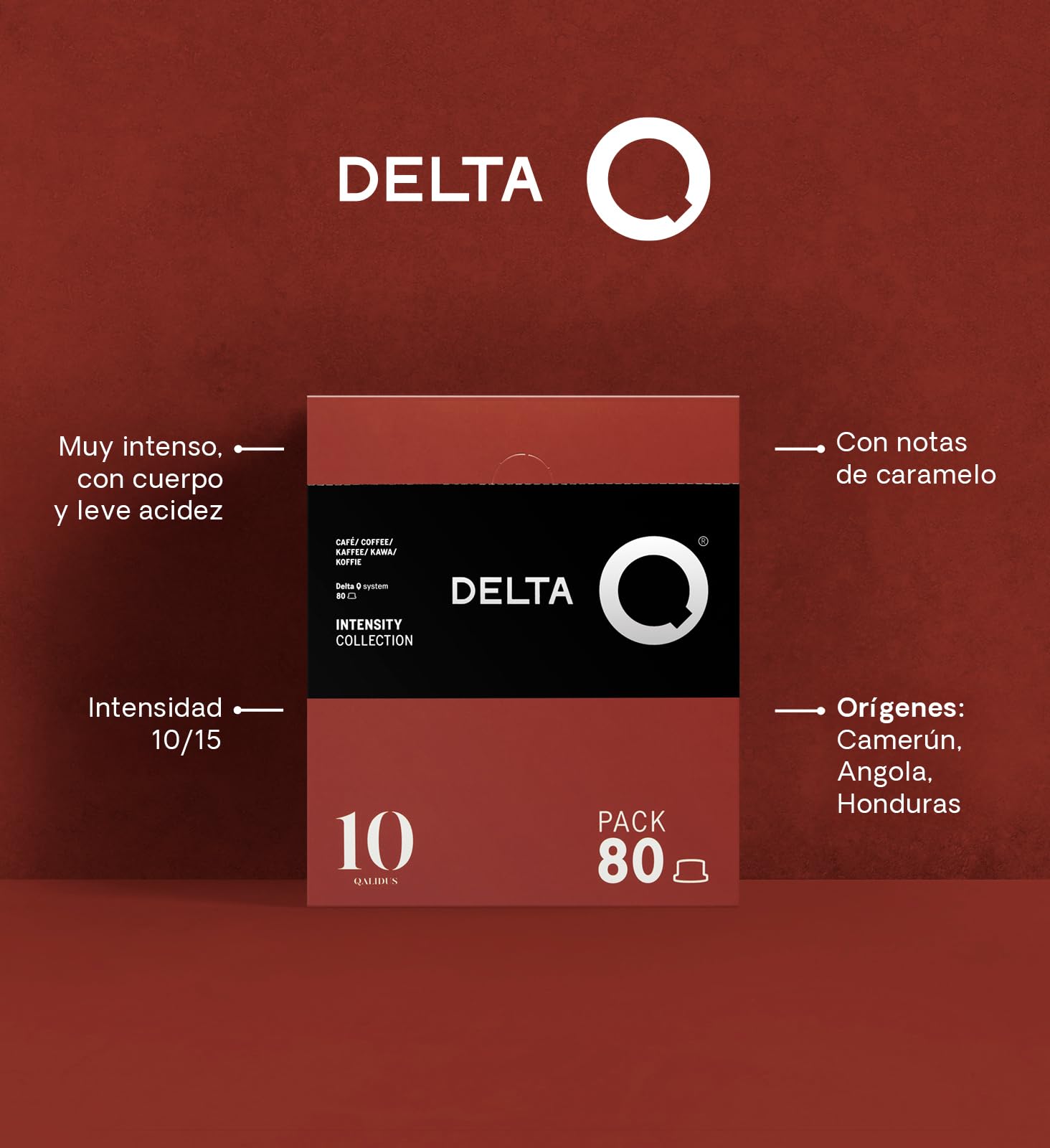 Cápsulas de Café Molido Delta Q Qalidus Espresso Intenso Caramelo Intensidad 10 80 uds