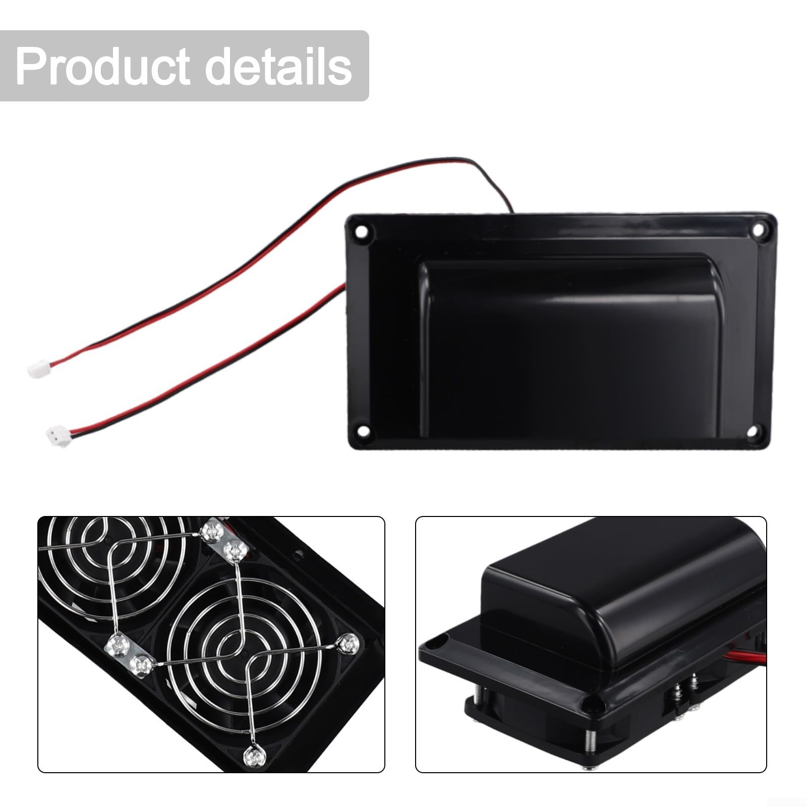 Ventilador de escape de 12 V 6 W con kit de ventilación lateral de caravana para campistas, remolques, yates marinos, lanchas, mejora el aire interior y la comodidad (6 W, negro)