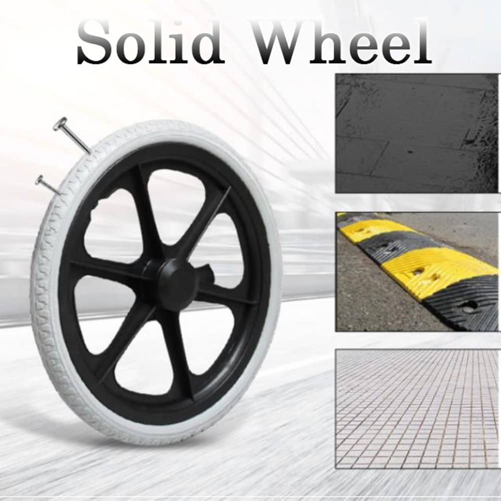 Rueda Trasera para Silla de Ruedas, Rueda de Repuesto para Silla de Ruedas de 16 Pulgadas, Rueda Maciza No Inflable, 16 * 1,75